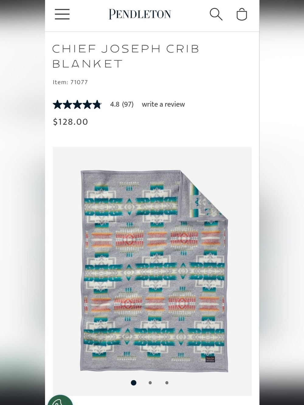 Pendleton Chief Joseph Blanket in Cream, Tan, Brown - Picture 3 of 10